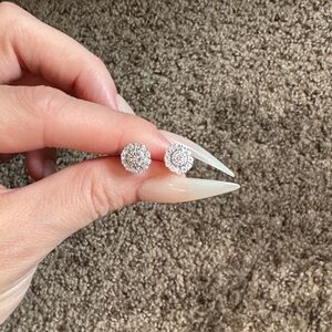 Dazzling Silver Diamond Earrings